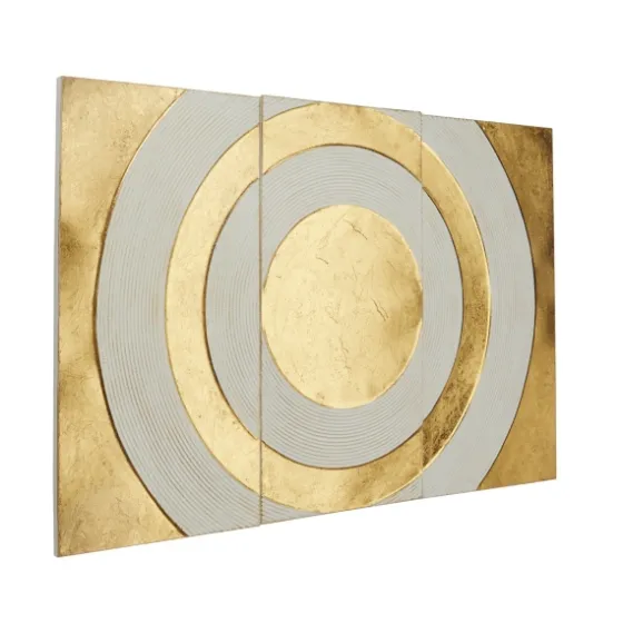 Gold And White Abstract Ripple Wall Plaque-Kirkland's Home Best