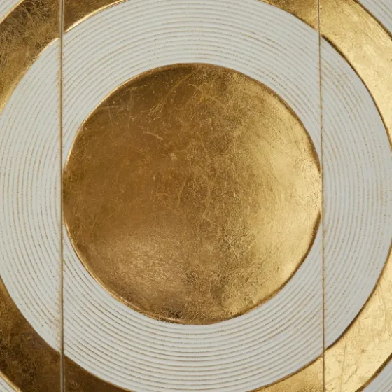 Gold And White Abstract Ripple Wall Plaque-Kirkland's Home Best