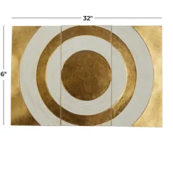 Gold And White Abstract Ripple Wall Plaque-Kirkland's Home Best