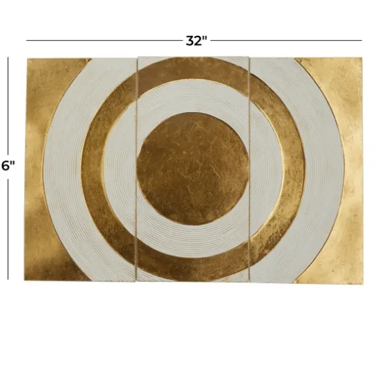 Gold And White Abstract Ripple Wall Plaque-Kirkland's Home Best