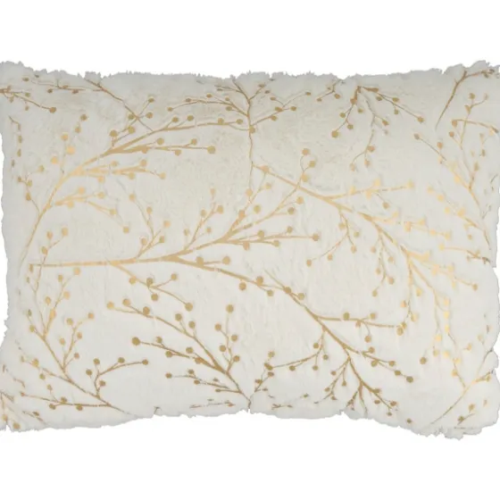 Gold Branches Faux Fur Lumbar Pillow-Kirkland's Home Shop