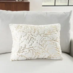 Gold Branches Faux Fur Lumbar Pillow-Kirkland's Home Shop
