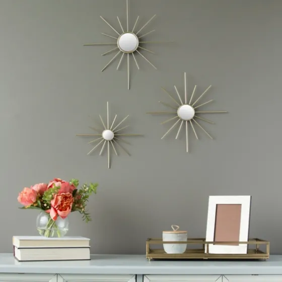 Gold Burst Decorative Wall Mirrors, Set Of 3-Kirkland's Home Sale