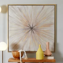 Gold Contemporary Burst Framed Canvas Art Print-Kirkland's Home Sale