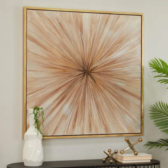 Gold Contemporary Burst Framed Canvas Art Print-Kirkland's Home Sale