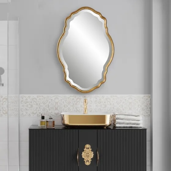 Gold Curved Beveled Frame Mirror-Kirkland's Home Cheap