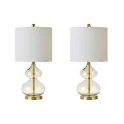 Gold Curved Glass Table Lamps, Set Of 2-Kirkland's Home Cheap