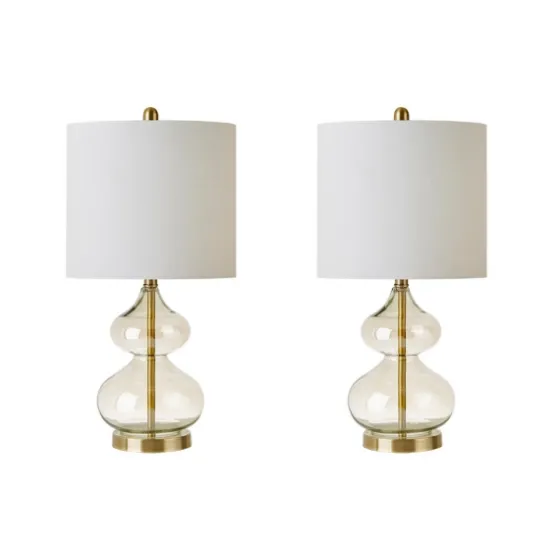 Gold Curved Glass Table Lamps, Set Of 2-Kirkland's Home Cheap