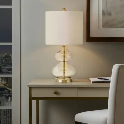 Gold Curved Glass Table Lamps, Set Of 2-Kirkland's Home Cheap