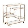 Gold Curved Metal Mirrored Bar Cart-Kirkland's Home Cheap
