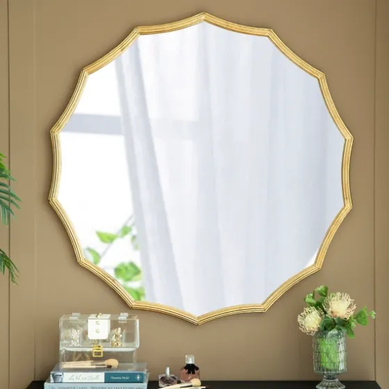 Gold Curved Sunburst Wall Mirror-Kirkland's Home Flash Sale
