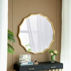Gold Curved Sunburst Wall Mirror-Kirkland's Home Flash Sale