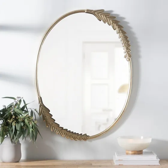Gold Finish Oval Wreath Mirror-Kirkland's Home Best