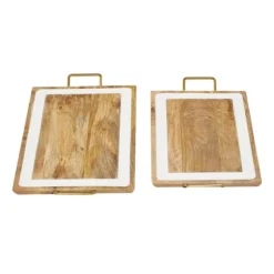 Gold Flat Enamel Trim 2-Pc. Decorative Tray Set-Kirkland's Home Discount