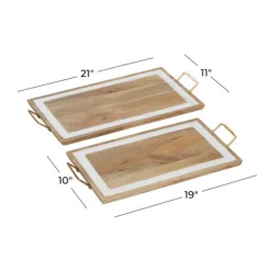 Gold Flat Enamel Trim 2-Pc. Decorative Tray Set-Kirkland's Home Discount
