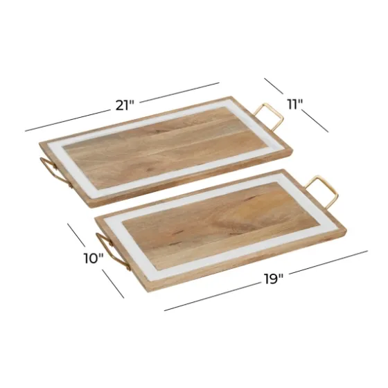 Gold Flat Enamel Trim 2-Pc. Decorative Tray Set-Kirkland's Home Discount