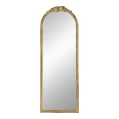 Gold Floral Top Arch Frame Floor Mirror, 19X55 In.-Kirkland's Home Sale