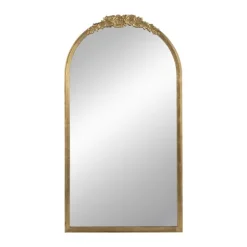 Gold Floral Top Arch Frame Floor Mirror, 27X52 In.-Kirkland's Home Online