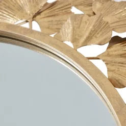 Gold Foil Leaf Framed Round Wall Mirror-Kirkland's Home Outlet