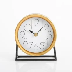 Gold Frame Modern Tabletop Clock-Kirkland's Home Flash Sale