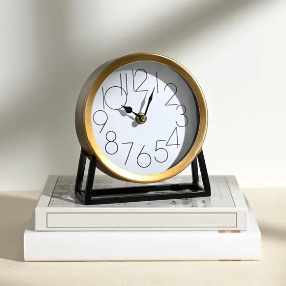 Gold Frame Modern Tabletop Clock-Kirkland's Home Flash Sale
