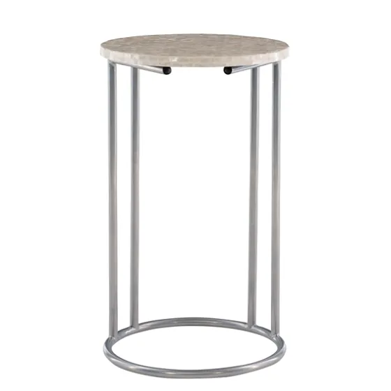 Gold Geometric Mosaic Capiz And Metal C-Table-Kirkland's Home Online