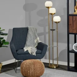 Gold Globe 3-Light Shelf Floor Lamp-Kirkland's Home Shop