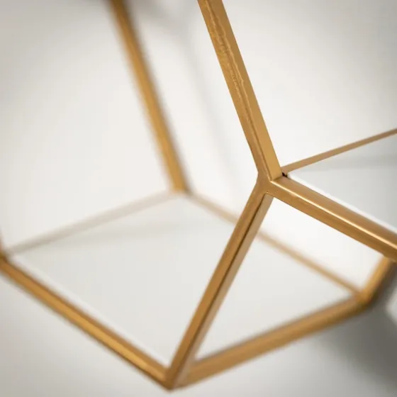 Gold Hexagonal Metal Frame White Wall Shelf-Kirkland's Home Cheap
