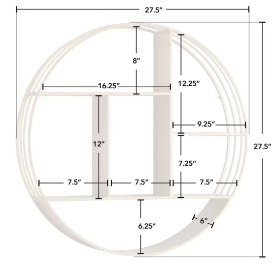 Gold Industrial Circular Metal Shelf-Kirkland's Home Discount