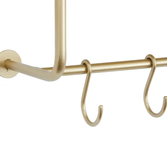Gold Iron Frame Wall Shelf With Hooks-Kirkland's Home Shop