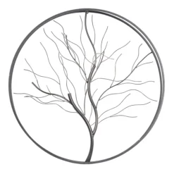 Gold Iron Leaf-Less Tree Round Frame Wall Plaque-Kirkland's Home Hot