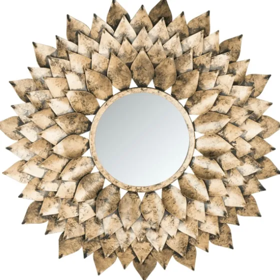 Gold Iron Sunburst Round Frame Mirror-Kirkland's Home Best