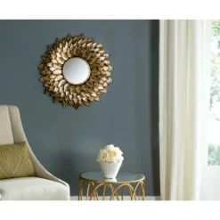 Gold Iron Sunburst Round Frame Mirror-Kirkland's Home Best