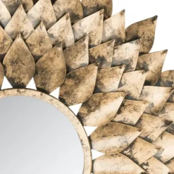 Gold Iron Sunburst Round Frame Mirror-Kirkland's Home Best