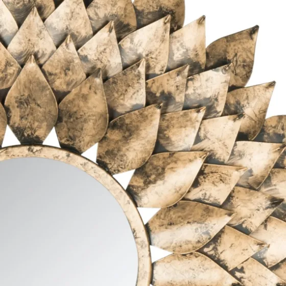 Gold Iron Sunburst Round Frame Mirror-Kirkland's Home Best