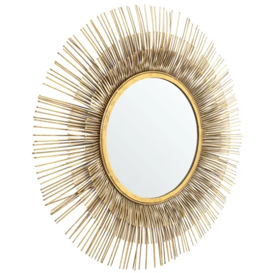 Gold Layered Burst Frame Round Wall Mirror-Kirkland's Home Discount