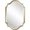 Gold Leaf Curved Metal Wall Mirror-Kirkland's Home Fashion