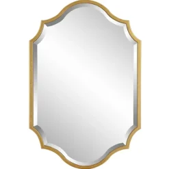 Gold Leaf Curved Metal Wall Mirror-Kirkland's Home Fashion