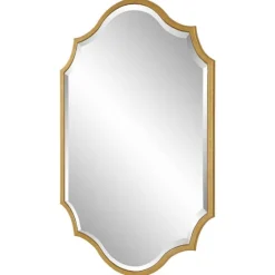 Gold Leaf Curved Metal Wall Mirror-Kirkland's Home Fashion