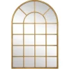 Gold Leaf Metal Windowpane Arch Frame Mirror-Kirkland's Home New