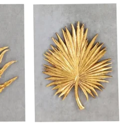 Gold Leaves Cement Wall Plaques, Set Of 4-Kirkland's Home Sale