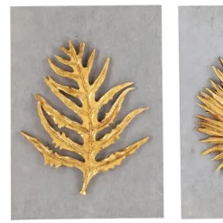 Gold Leaves Cement Wall Plaques, Set Of 4-Kirkland's Home Sale