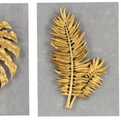 Gold Leaves Cement Wall Plaques, Set Of 4-Kirkland's Home Sale
