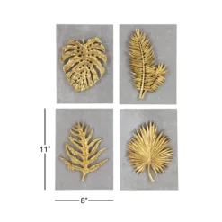 Gold Leaves Cement Wall Plaques, Set Of 4-Kirkland's Home Sale