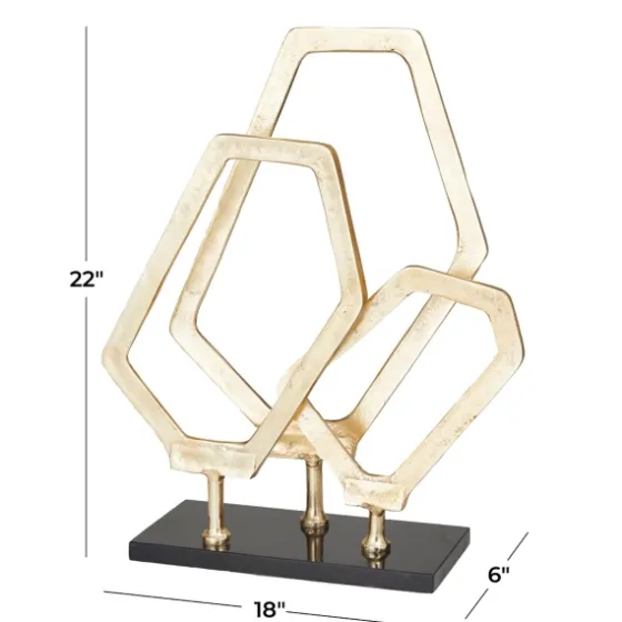 Gold Marble Layered Geometric Loops Statue-Kirkland's Home Flash Sale