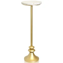 Gold Marble Top Pedestal Cocktail Table-Kirkland's Home Fashion