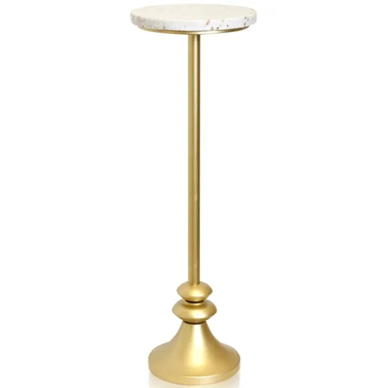 Gold Marble Top Pedestal Cocktail Table-Kirkland's Home Fashion