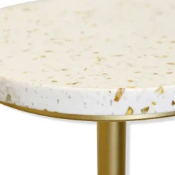 Gold Marble Top Pedestal Cocktail Table-Kirkland's Home Fashion