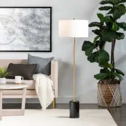 Gold Metal And Black Marble Base Floor Lamp-Kirkland's Home Hot