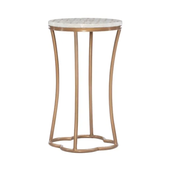 Gold Metal And Capiz Shell Top Accent Table-Kirkland's Home Online